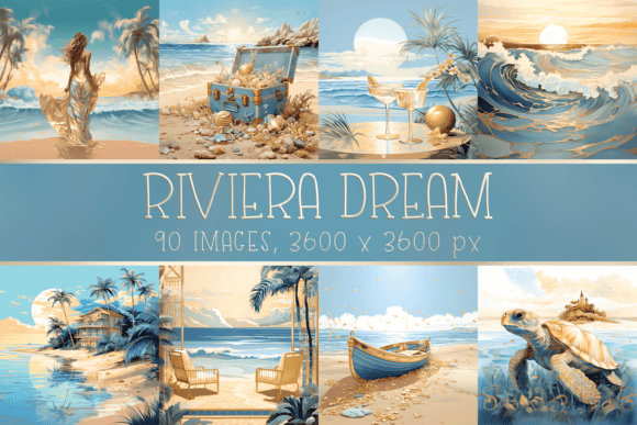 Pastel Blue Beach Digital Papers Grafik Druckbare Illustrationen Von Color Studio