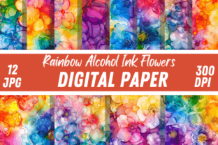 Rainbow Alcohol Ink Flowers Backgrounds Graphic Backgrounds By Creative River 1