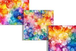 Rainbow Alcohol Ink Flowers Backgrounds Graphic Backgrounds By Creative River 2