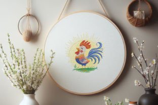 Sunny Rooster Oiseaux Design de Broderie Par EmbArt 2