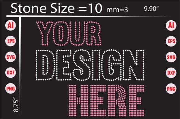 Your Design Here Rhinestone Templates Illustration Designs de T-shirts Par creative writing