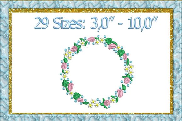 Flower Frame Embroidery Floral Wreaths Embroidery Design By larisaetsy