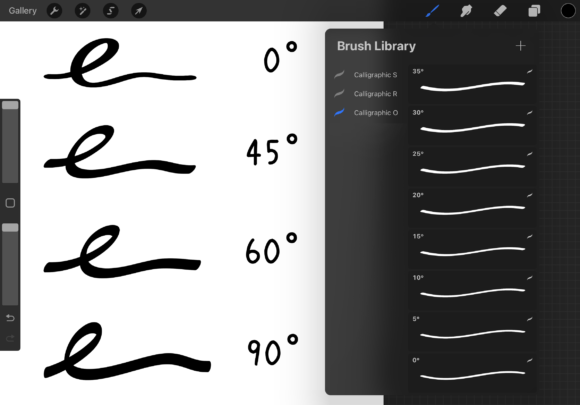 Procreate Oval Calligraphic Brushes Graphic Brushes By 103cia