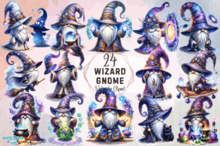 Wizard Gnome Watercolor Clipart Graphic AI Transparent PNGs By Vera Craft 1