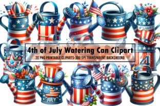 4th of July Watering Can Clipart Grafika Ilustracje do Druku Przez Sublimation Artist 1