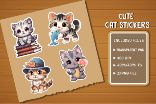 Cute Cat Kawaii Stickers Bundle Graphic Crafts By Danishgraphics 2