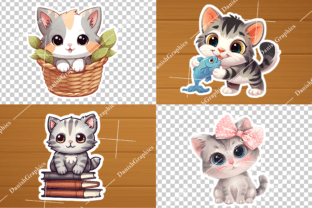 Cute Cat Kawaii Stickers Bundle Graphic Crafts By Danishgraphics 7