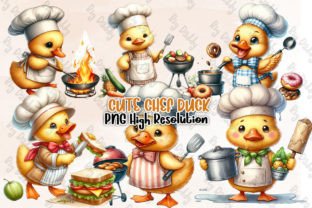 Cute Chef Duck Sublimation Clipart PNG Gráfico Artesanato Por Big Daddy 1