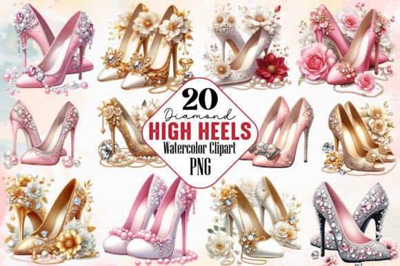 Diamond High Heels Sublimation Clipart Graphic Illustrations By RobertsArt