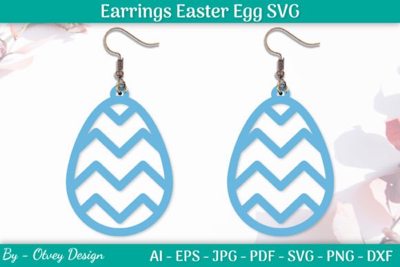 Easter Egg Earrings SVG Cut File Gráfico Plantillas Gráficas Por Otvey Design
