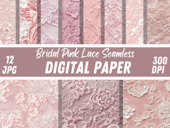 Luxury Bridal Rose Pink Laces Patterns Graphic Patterns By Creative River