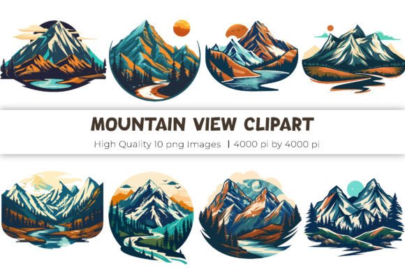 Mountain View Clipart Graphic Illustrations By mirazooze