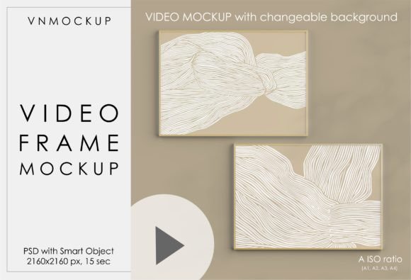 Video Frame Mockup, Horizontal Frames Graphic Product Mockups By VNmockup