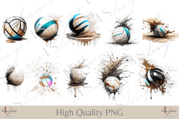 Volleyball Sand Natural Bundle Graphic AI Transparent PNGs By lsdesigns