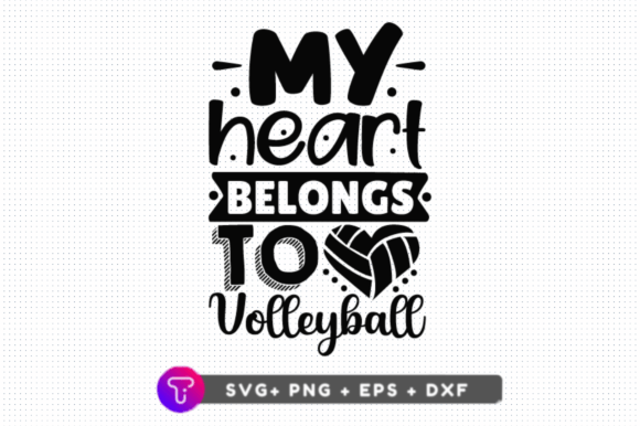 My Heart Belongs to Volleyball Graphic Crafts By TinyactionShop