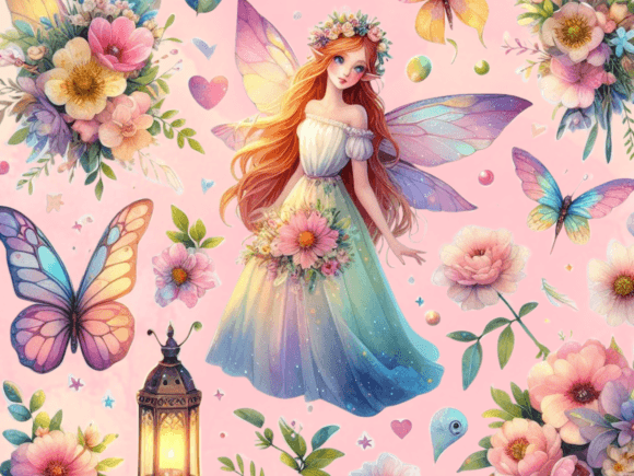 Beautiful Fairy Stickers Bundle Graphic Grafik Druckbare Illustrationen Von dsgncurve