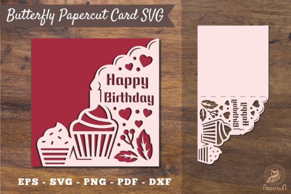 Birthday Papercut Card Template SVG 5 Graphic Crafts By NightSun
