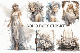 Boho Fairy Clipart, Free-Spirited Fairy Grafik KI Transparente PNGs Von Mehtap Aybastı 1