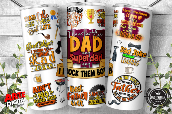 Dad Father's Day Tumbler PNG Dad Tumbler Graphic Print Templates By Arte Digital Designs