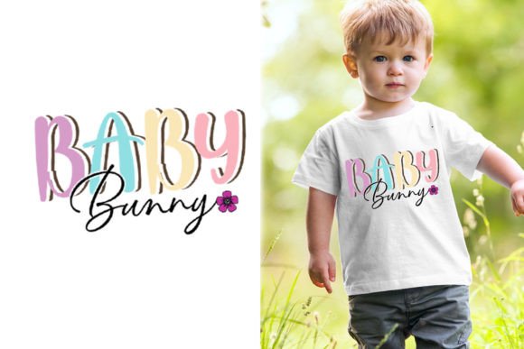 Easter Retro Baby Bunny T-shirt Design Afbeelding T-shirt Designs Door nusrat 87