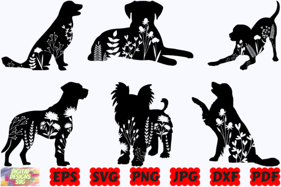 Floral Dog SVG | Floral Animal SVG | Dog Graphic Crafts By DigitalDesignsSVGBundle