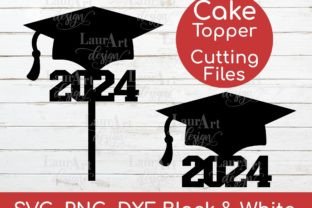 Graduation Cake Topper 2024 Cap Grad Hat Gráfico Manualidades Por LauraArtDesign 1