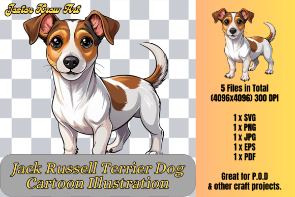 Jack Russell Terrier Cartoon Clipart Graphic AI Transparent PNGs By jesterkrewart
