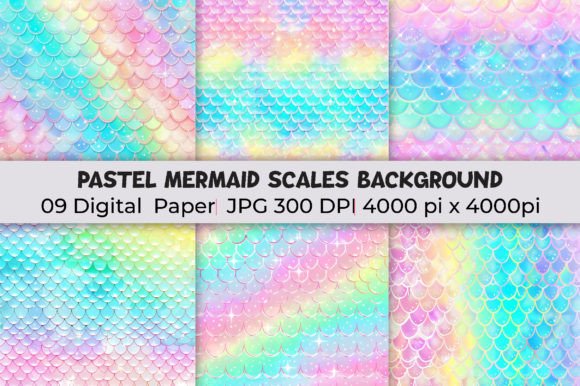 Pastel Mermaid Scales Backgrounds Graphic Backgrounds By mirazooze