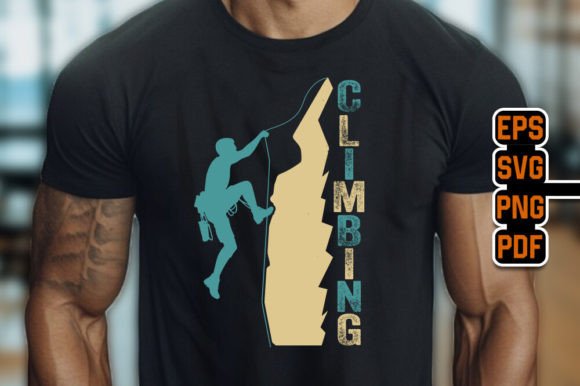 Rock Climbing Unique T-shirt Design Gráfico Diseños de Camisetas Por TeeBundle