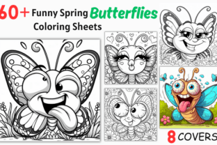 Spring Butterfly Coloring Sheets Gráfico Páginas y libros de colorear para niños Por Coffee mix 1