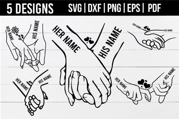 Holding Hands Svg Bundle,Couple Hands Gráfico Plantillas de Impresión Por svgstudiodesignfiles