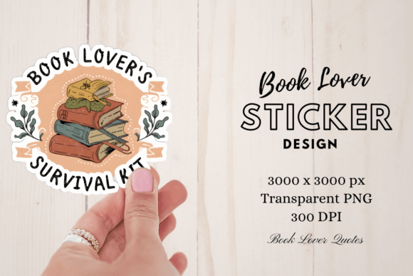 Book Lover Digital Sticker Png Grafik Druckbare Illustrationen Von Dreamwings Creations