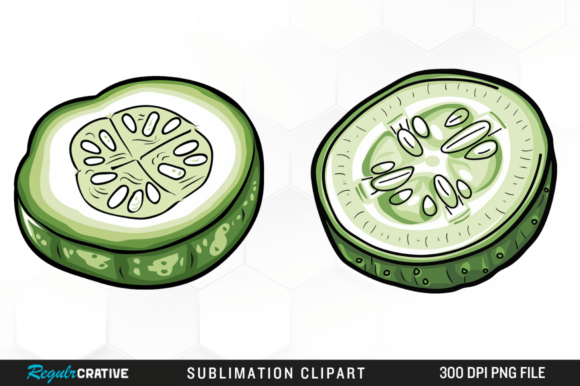 Cucumber Slice Watercolor Clipart Design Graphic Illustrations By Regulrcrative