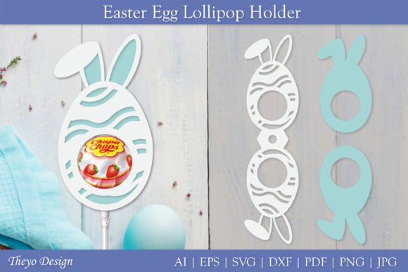 Easter Egg Lollipop Holder SVG Gráfico SVG 3D Por Theyo Design