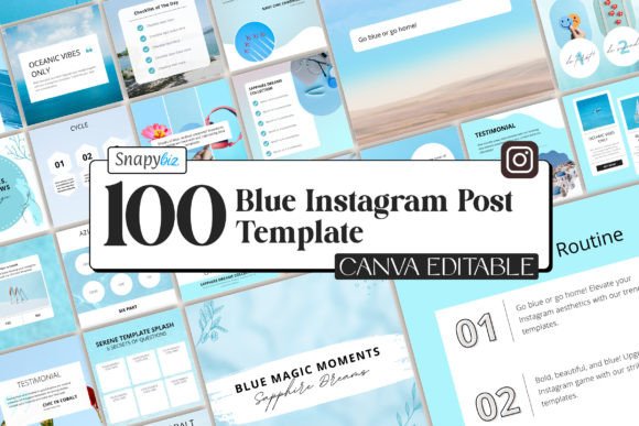 Editable Blue Instagram Post Template Graphic Social Media Templates By SnapyBiz