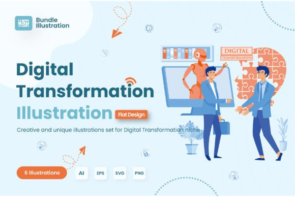 Illustration of Digital Transformation Graphic Illustrations By alwi.chabib