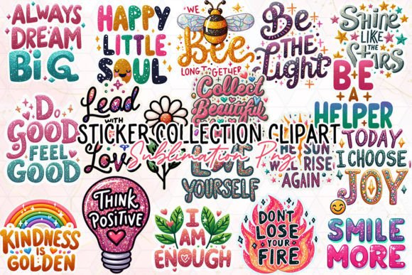 Inspirational and Motivational Stickers Gráfico Artesanato Por Little Lady Design