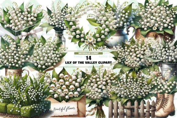 Lily of the Valley Clipart PNG Graphics Graphic Crafts By Kookie House