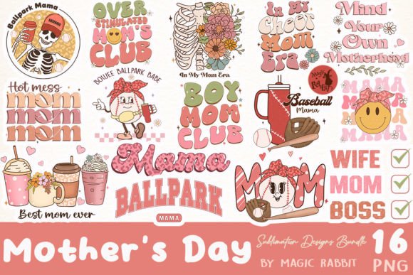Mom Mama Mother's Day Sublimation Bundle Graphic Illustrations By Magic Rabbit