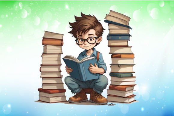 Reading Books Clipart Graphic Illustrations By Lazy Craft