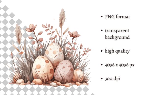 Watercolor Pink Easter Eggs Clipart Graphic Illustrations By MashMashStickers