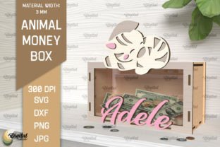Animal Money Box SVG. Wooden Money Bank Illustration SVG 3D Par Digital Idea