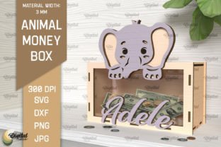 Animal Money Box SVG. Wooden Money Bank Graphic 3D SVG By Digital Idea