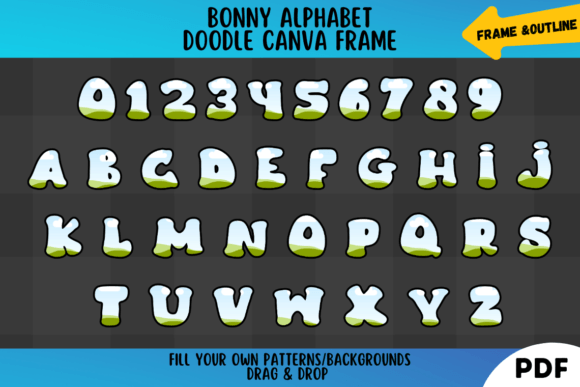 Bonny Alphabet Doodle Canva Frames Graphic Product Mockups By VividDoodle