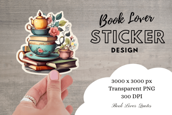 Book Lover Digital Sticker Png Grafik Druckbare Illustrationen Von Dreamwings Creations