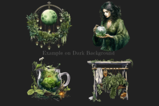 Herbal Witch Watercolor Clipart Bundle Illustration PNG transparents AI Par GraphicGraceBoutique 5