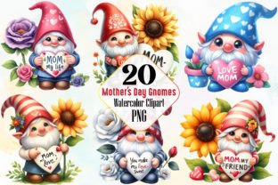 Mother's Day Gnomes Clipart PNG Graphic Illustrations By RobertsArt 1