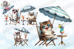 Summer Beach Chair Cat Clipart PNG Graphic Crafts By COW.design 3