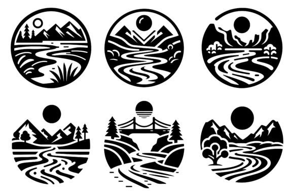 About Rivers Silhouette , Logo Icon Gráfico Manualidades Por SKShagor Barmon