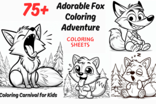 Adorable Fox Coloring Adventure Graphic Coloring Pages & Books Kids By Coffee mix 3